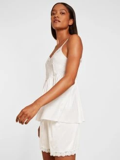 Calida 100% Nature Romance Kurz-Pyjama, Compostable -Leggings Shop Calida 100 Nature Romance Kurz Pyjama Compostable weiss 44192 910 5