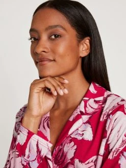 Calida Blooming Nights Pyjama, Durchgeknöpft -Leggings Shop Calida Blooming Nights Pyjama durchgeknoepft rot 43252 176 3