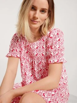 Calida Easter Nights Kurzarm-Nachthemd, Länge 90cm -Leggings Shop Calida Easter Nights Kurzarm Nachthemd Laenge 90cm rot 32252 136 3