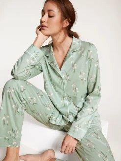 Calida Endless Dreams Pyjama, Lang -Leggings Shop Calida Endless Dreams Pyjama durchgeknoepft tuerkis 42551 621 6