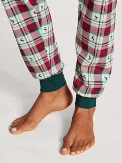 Calida Family & Friends Bündchen-Pyjama -Leggings Shop Calida Family and Friends Buendchen Pyjama gruen rot 44798 648 4