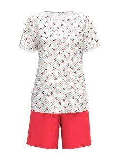 Calida Fruity Dreams Kurz-Pyjama -Leggings Shop Calida Fruity Dreams Kurz Pyjama rot weiss 43253 136 6