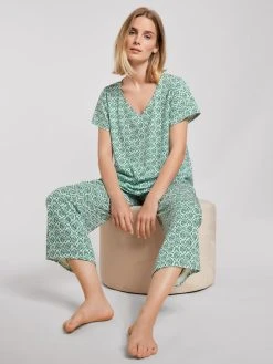 Calida Garden Nights 7/8-Pyjama -Leggings Shop Calida Garden Nights 7 8 Pyjama gruen 42452 678 4