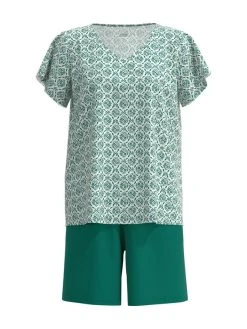 Calida Garden Nights Kurz-Pyjama -Leggings Shop Calida Garden Nights Kurz Pyjama gruen 42352 678 5
