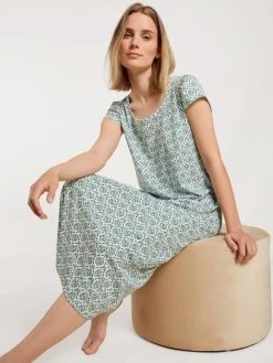 Calida Garden Nights Kurzarm-Nachthemd, Länge 125cm