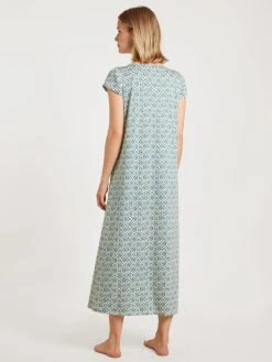 Calida Garden Nights Kurzarm-Nachthemd, Länge 125cm -Leggings Shop Calida Garden Nights Kurzarm Nachthemd Laenge 125cm gruen 32152 678 3