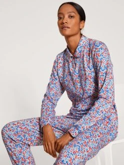 Calida Liberty Dreams Bündchen-Pyjama -Leggings Shop Calida Liberty Dreams Buendchen Pyjama blau rot 43853 174 4