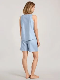 Calida Linen Nights Kurz-Pyjama -Leggings Shop Calida Linen Nights Kurz Pyjama blau 40657 481 2
