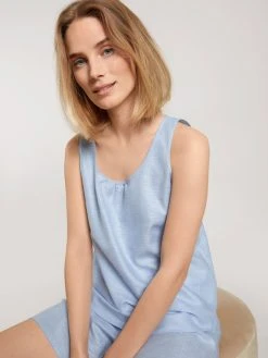 Calida Linen Nights Kurz-Pyjama -Leggings Shop Calida Linen Nights Kurz Pyjama blau 40657 481 7