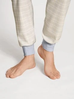 Calida Midnight Checks Bündchen-Pyjama 10 Calida Midnight Checks Bündchen-Pyjama -Leggings Shop Calida Midnight Checks Buendchen Pyjama beige blau 43456 521 4