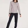 Calida Midnight Stripes Bündchen-Pyjama