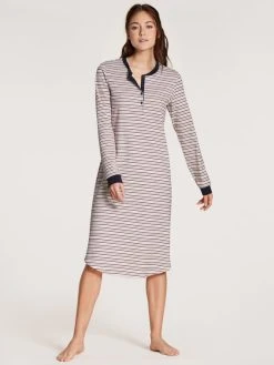 Calida Midnight Stripes Langarm-Nachthemd