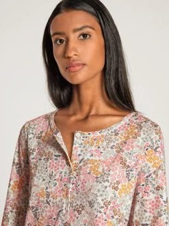 Calida Night Lovers Langarm-Sleepshirt, Länge 100cm -Leggings Shop Calida Night Lovers Langarm Sleepshirt Laenge 100cm gruen rosa gelb 33429 038 2