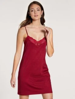 Calida Sensual Secrets Nachthemd Mit Spaghettiträgern, Länge 85cm -Leggings Shop Calida Sensual Secrets Nachthemd Laenge 85cm Rot 17131 167 3