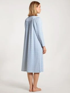 Calida Soft Cotton Langarm-Nachthemd, Länge 110cm 7 Calida Soft Cotton Langarm-Nachthemd, Länge 110cm -Leggings Shop Calida Soft Cotton Langarm Nachthemd Laenge 110cm blau 33000 474 2