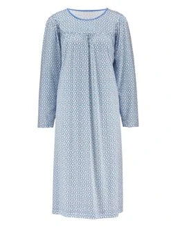 Calida Soft Cotton Langarm-Nachthemd, Länge 110cm 9 Calida Soft Cotton Langarm-Nachthemd, Länge 110cm -Leggings Shop Calida Soft Cotton Langarm Nachthemd Laenge 110cm blau 33000 474 4