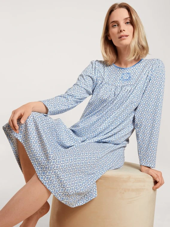 Calida Soft Cotton Langarm-Nachthemd, Länge 110cm 1 Calida Soft Cotton Langarm-Nachthemd, Länge 110cm