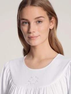 Calida Soft Cotton Kurzarm-Nachthemd, Länge 110cm -Leggings Shop Calida Soft Cotton Nachthemd Nightdress kurzarm Laenge 110 cm weiss 34000 001 3