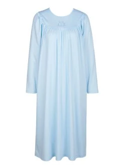 Calida Soft Cotton Langarm-Nachthemd, Länge 110cm -Leggings Shop Calida Soft Cotton Nachthemd Nightdress langarm Laenge 110 cm blau 33000 700 4
