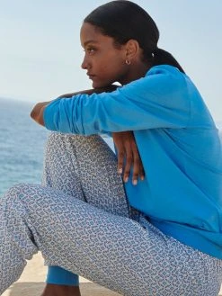 Calida Spring Nights Bündchen-Pyjama -Leggings Shop Calida Spring Nights Buendchen Pyjama blau 40596 474 2