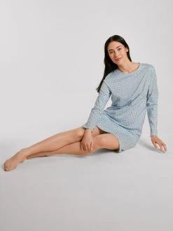 Calida Spring Nights Langarm-Nachthemd -Leggings Shop Calida Spring Nights Langarm Nachthemd blau 30196 474 2