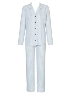 Calida Sweet Dreams Pyjama, Durchgeknöpft -Leggings Shop Calida Sweet Dreams Pyjama durchgeknoepft blau gestreift 40485 488 1630336030