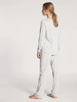 Calida Sweet Dreams Pyjama, Lang -Leggings Shop Calida Sweet Dreams Pyjama langarm mit Knopfleiste rosa weiss 40336 251