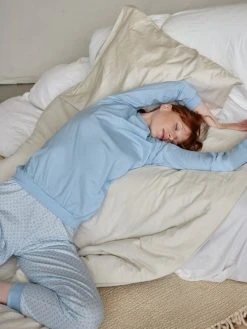 Calida Lovely Nights Bündchen-Pyjama -Leggings Shop Calida Lovely Nights Buendchen Pyjama blau 47456 383 2