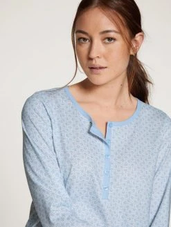 Calida Lovely Nights Nightdress, Länge 100cm -Leggings Shop Calida Lovely Nights Nightdress Laenge 100cm blau 37156 383 2