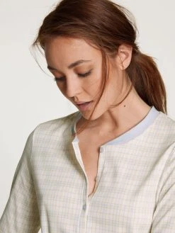 Calida Midnight Checks Langarm-Nachthemd, Länge 110cm -Leggings Shop Calida Midnight Checks Nightshirt tuerkis 33156 521 2