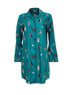 Cyberjammies Coco Langarm-Nachthemd -Leggings Shop Cyberjammies Coco Langarm Nachthemd tuerkis CY9576 TEAL BLUE DOG