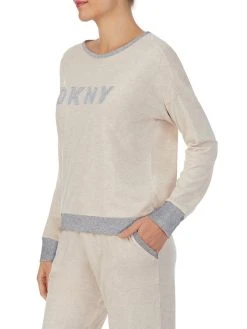DKNY New Signature Bündchen-Pyjama -Leggings Shop DKNY Nacht New Signature Schlafanzug beige YI2919259 251 1627479700