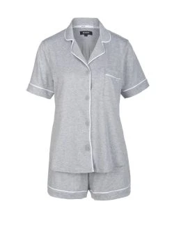 DKNY New Signature Kurz-Pyjama, Geknöpft -Leggings Shop DKNY New Signature Kurz Pyjama geknoepft grau YI2819259 030 2
