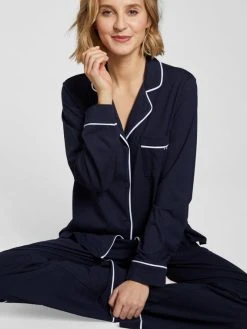 DKNY New Signature Jersey-Schlafanzug, Geknöpft -Leggings Shop DKNY Nacht New Signature Jersey Schlafanzug geknoepft blau YI2719259 400 2