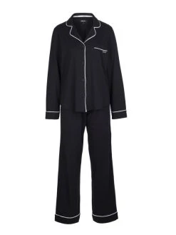 DKNY New Signature Jersey-Schlafanzug, Geknöpft -Leggings Shop DKNY Nacht New Signature Jersey Schlafanzug geknoepft blau YI2719259 400 3