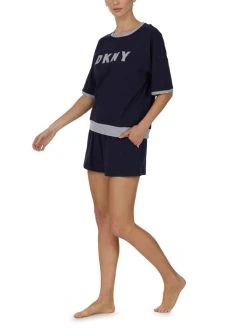 DKNY New Signature Kurz-Pyjama -Leggings Shop DKNY Nacht New Signature Kurz Pyjama blau YI3919259 400 3