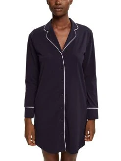 ESPRIT Casual Langarm-Nachthemd, Durchgeknöpft