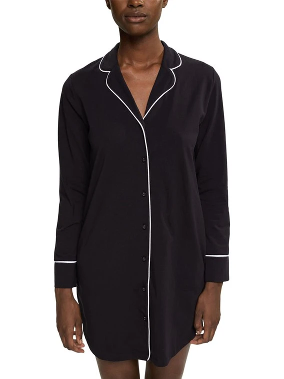ESPRIT Casual Langarm-Nachthemd, Durchgeknöpft 1 ESPRIT Casual Langarm-Nachthemd, Durchgeknöpft