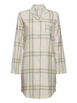 ESPRIT Flanell Check Nachthemd, Durchgeknöpft -Leggings Shop Esprit Flanell Check Nachthemd beige 101EF1Y315 057 2