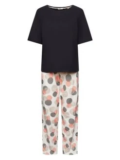 ESPRIT Seasonal Print Pyjama Mit Kurzarm-Shirt -Leggings Shop Esprit Seasonal Print Pyjama mit Kurzarm Shirt schwarz 013ER1Y336 003 3
