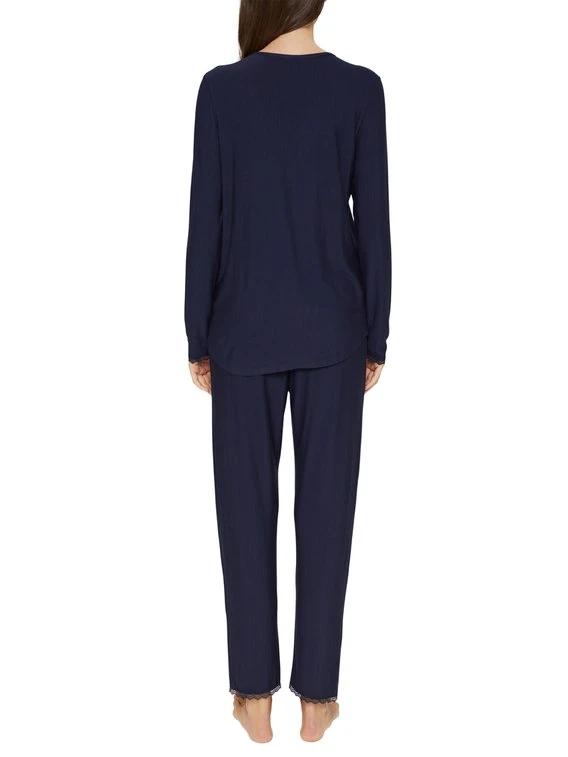ESPRIT Soft Stripes Durchgeknöpfter Pyjama 2 ESPRIT Soft Stripes Durchgeknöpfter Pyjama – Bild 2