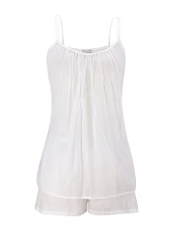 Eva Bitzer Mousseline Nachtwäsche-Set Aus Baumwoll-Mousseline -Leggings Shop Eva B Bitzer Nachtwaesche Set Baumwoll Mousseline weiss 25313670 66 3