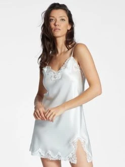 Eva Bitzer Satin Silk With Lace Seiden-Negligé, Länge 82cm -Leggings Shop Eva B Bitzer Satin Silk With Lace Seiden Neglige champagner 29314478 17 2