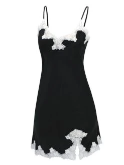 Eva Bitzer Satin Silk With Lace Seiden-Negligé, Länge 82cm -Leggings Shop Eva B Bitzer Satin Silk With Lace Seiden Neglige schwarz 29314478 91 neu 4