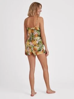 Eva Bitzer Sloane Street Kurz-Pyjama Aus Reiner Seide -Leggings Shop Eva Bitzer Sloane Street Kurz Pyjama aus reiner Seide gruen gelb 2731824513 Set 301 1