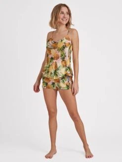 Eva Bitzer Sloane Street Kurz-Pyjama Aus Reiner Seide -Leggings Shop Eva Bitzer Sloane Street Kurz Pyjama aus reiner Seide gruen gelb 2731824513 Set 301 2