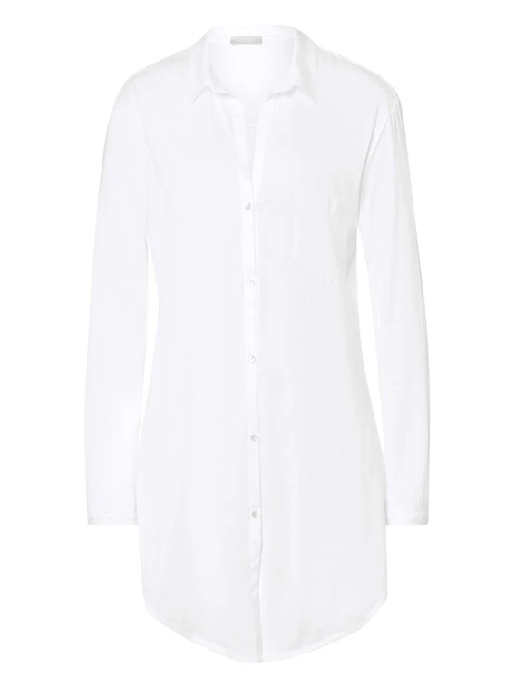 HANRO Cotton Deluxe Nachthemd Geknöpft, Länge 90cm 2 HANRO Cotton Deluxe Nachthemd Geknöpft, Länge 90cm – Bild 2