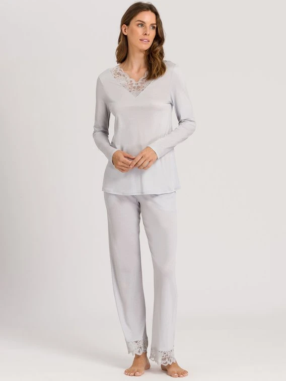 HANRO Mae Damen-Pyjama Mit Spitze 1 HANRO Mae Damen-Pyjama Mit Spitze
