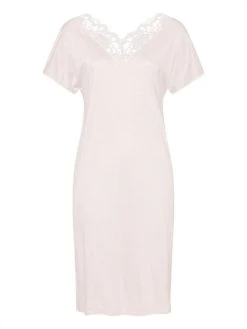 HANRO Mae Kurzarm-Nachthemd Mit Spitze, Länge 100cm 11 HANRO Mae Kurzarm-Nachthemd Mit Spitze, Länge 100cm -Leggings Shop Hanro Mae Kurzarm Nachthemd mit Spitze Laenge 100cm rosa 076232 1350 5