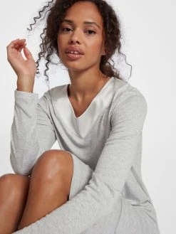 HANRO Mira Langarm-Nachthemd -Leggings Shop Hanro Mira Langarm Nachthemd grau 076650 072991 2